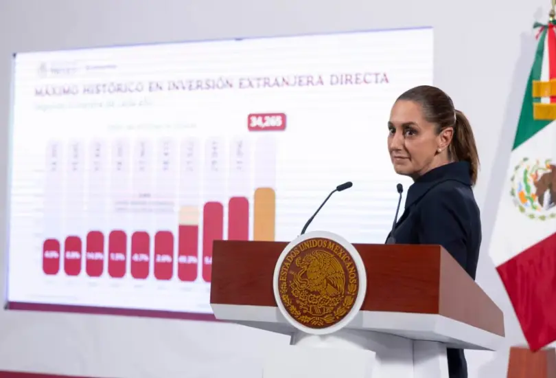 La presidenta de México presumió incremento de cifras en inversión extranjera. La presidenta de México presumió incremento de cifras en inversión extranjera.