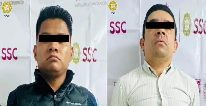 Los sujetos que robaron a Erika Buenfil en Mitikah. SSC.