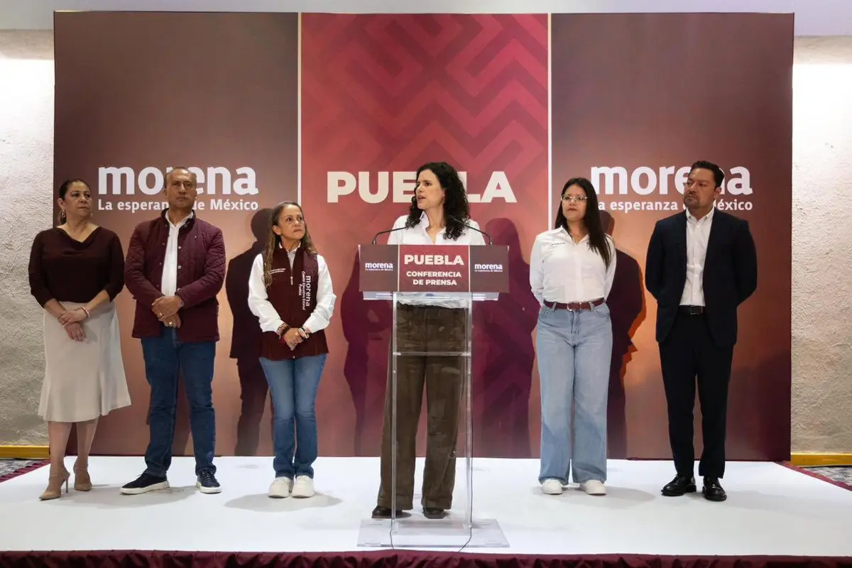 El video de Luisa María Alcalde data de una conferencia del 12 de agosto. X: @MorenaPuebla_.