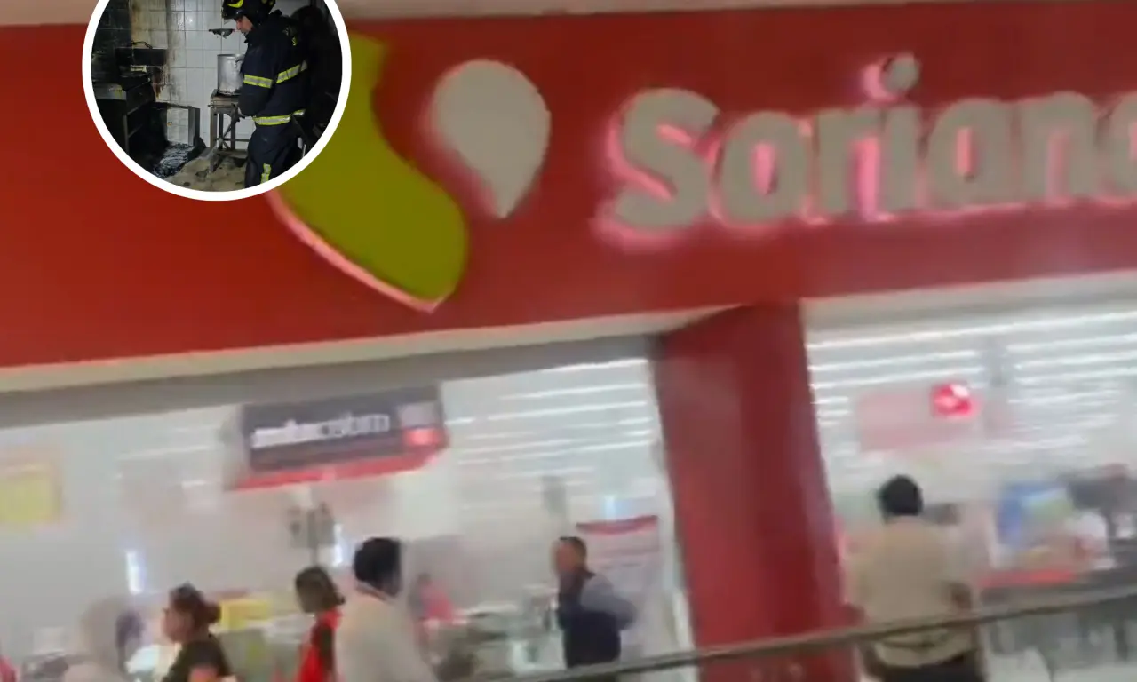  Así el incendio en Soriana Parque Delta. 