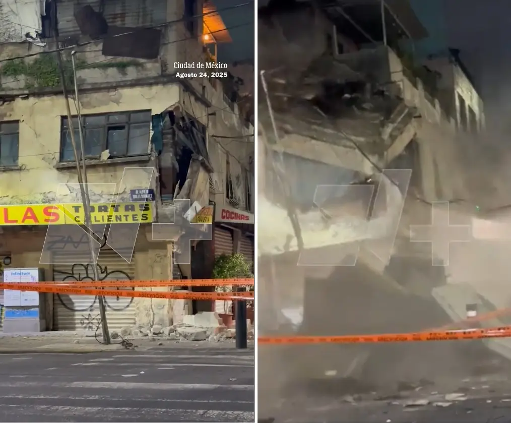 El colapso fue consecuencia de varios factores: la antigüedad del inmueble, las fuertes lluvias de los últimos días y la falta de mantenimiento en la propiedad. Captura de pantalla.