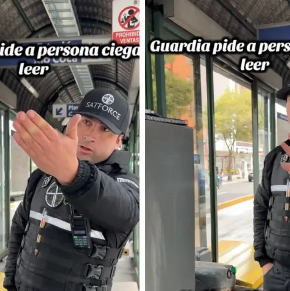 Mire, ahí están las normas: Guardia impide que persona ciega suba al transporte con su perro guía