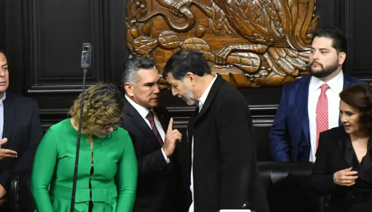 El momento de la pelea entre Alito y Noroña. Cuartoscuro.