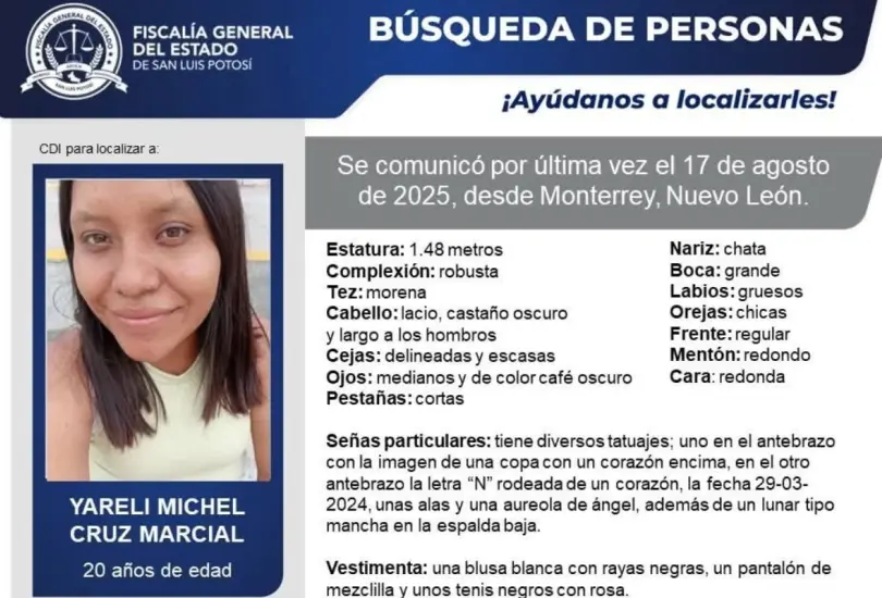 Yareli Michel desaparece en Monterrey: viajaba buscando trabajo Yareli Michel desaparece en Monterrey: viajaba buscando trabajo