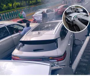 Difunden nuevas imágenes de la carambola que paralizó la México-Cuernavaca