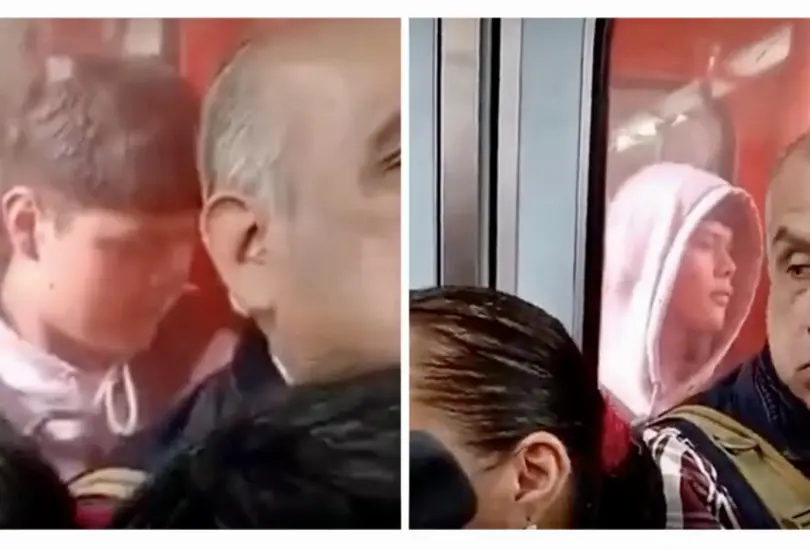 Metro CDMX: estudiante viaja colgado entre vagones | VIDEO Metro CDMX: estudiante viaja colgado entre vagones | VIDEO