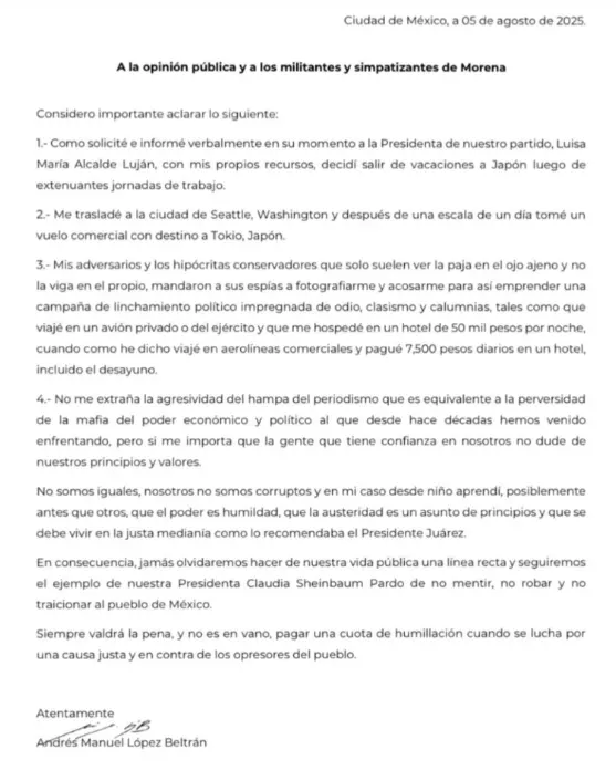 Argumentó que necesitaba un tiempo de descanso. X.