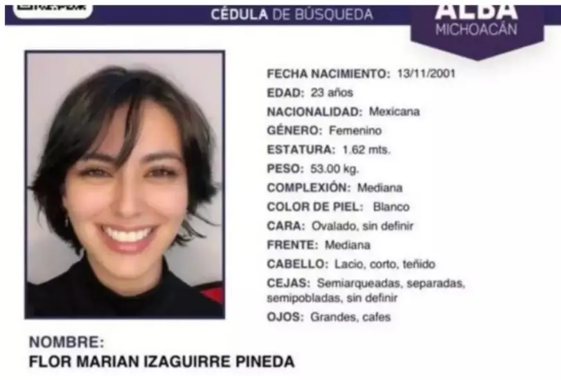 Marian Izaguirre fue vista por última vez el lunes 1 de septiembre. Marian Izaguirre fue vista por última vez el lunes 1 de septiembre.