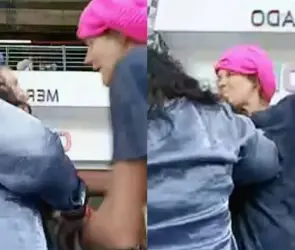 Extranjera golpea a joven por cantar regional mexicano en pleno show