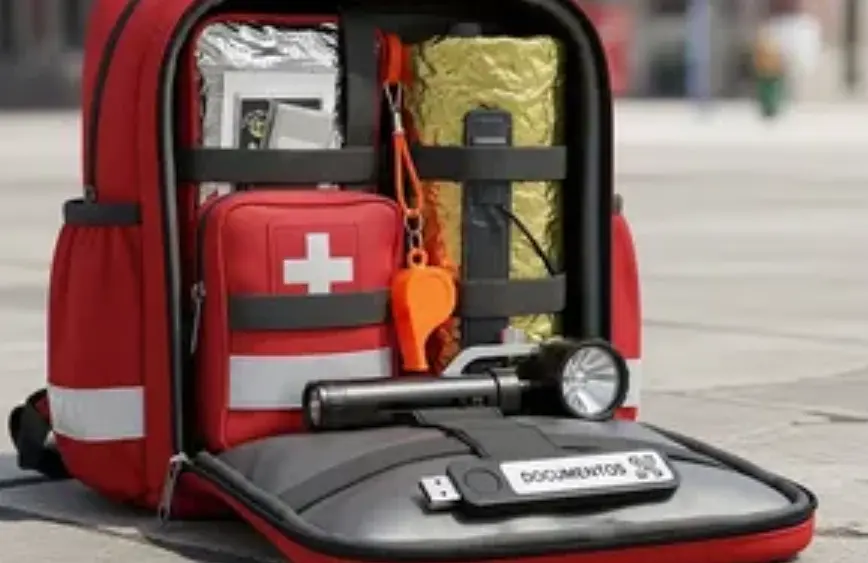 Tú también puedes preparar una mochila de vida en caso de sismo. X.
