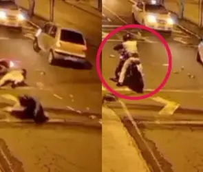 Motociclista choca y abandona a su novia herida para revisar su moto