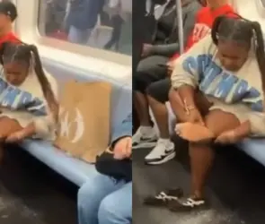 Mujer se lima los pies en pleno vagón del Metro y genera indignación