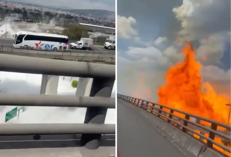 El momento exacto de la explosión de la pipa en Iztapalapa.