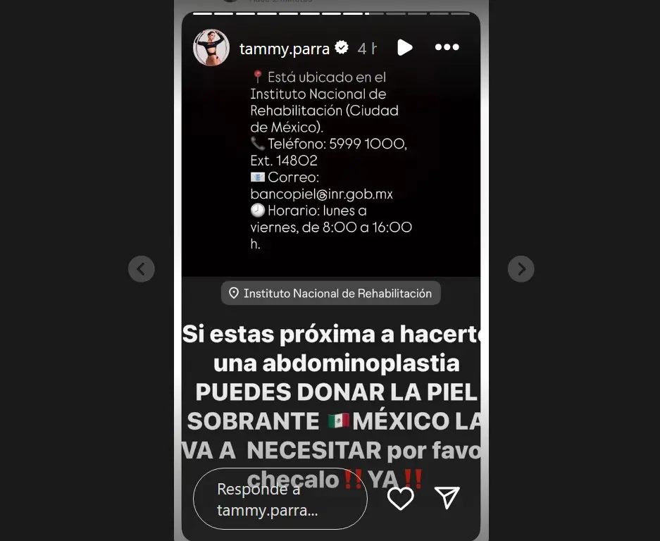 Tammy Parra pide ayuda Instagram