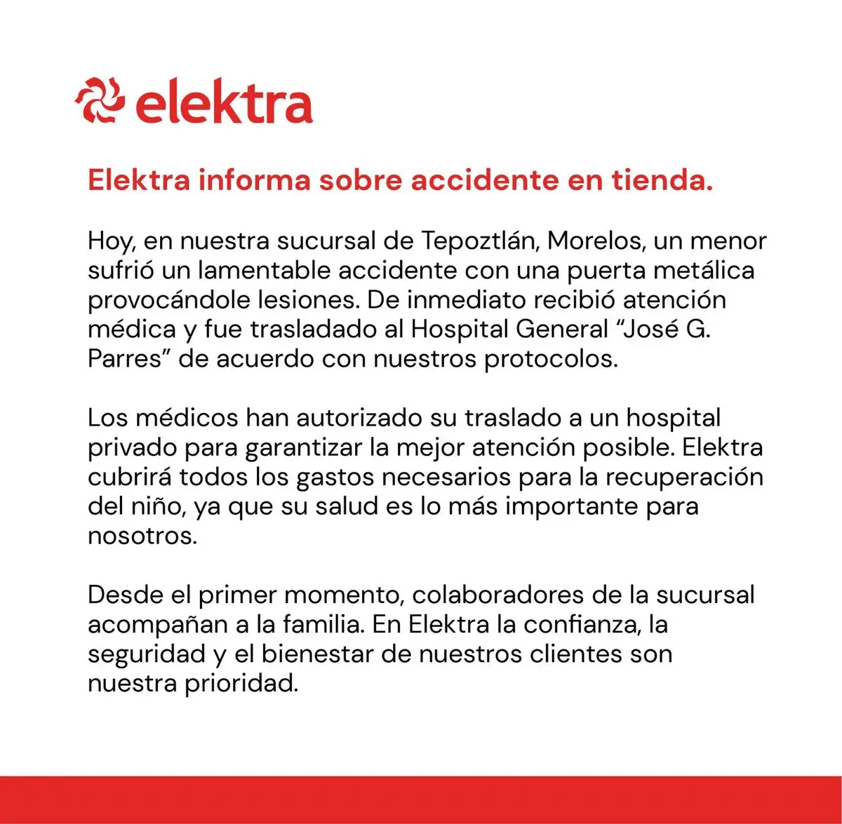 Comunicado de Elektra Especial