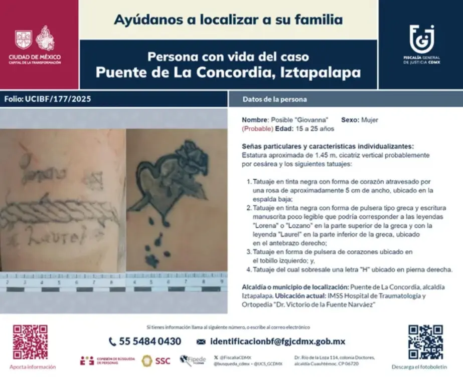 Se encuentra en el Hospital de Traumatología de Magdalena de las Salinas. SSC.