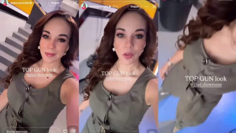 Subió un breve clip en el que mostró el look verde olivo que utilizó durante su última aparición en el noticiero, el cual dijo era un "TOP GUN look". Instagram.