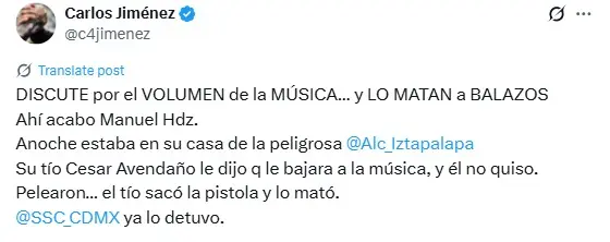El tío asesinó a balazos a sus sobrino por no bajarle a la música Captura de pantalla