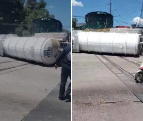 ¿Cómo es posible?: Tren embiste pipa que transporta material peligroso en la Vía Morelos de Ecatepec