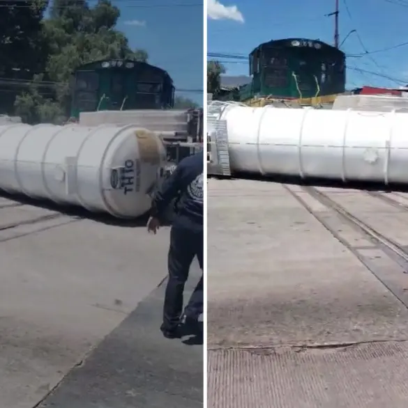 ¿Cómo es posible?: Tren embiste pipa que transporta material peligroso en la Vía Morelos de Ecatepec