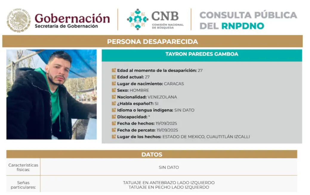 Ficha de búsqueda el hombre venezolano. Especial
