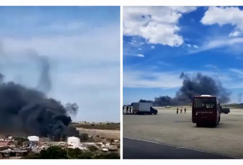 Así fue el impactante momento en que avioneta Learjet se estrelló en el aeropuerto de Maiquetía, Venezuela