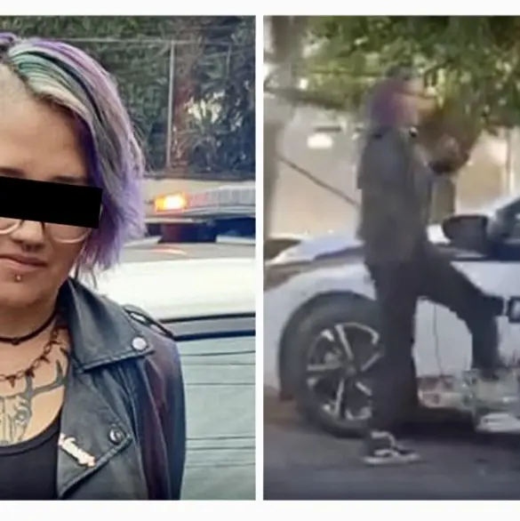 Mujer agrede e insulta a policía tras haber tenido una riña con su esposo
