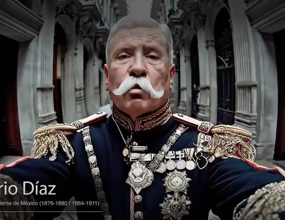 Porfiria Díaz hecho con IA TV Azteca (captura de pantalla)
