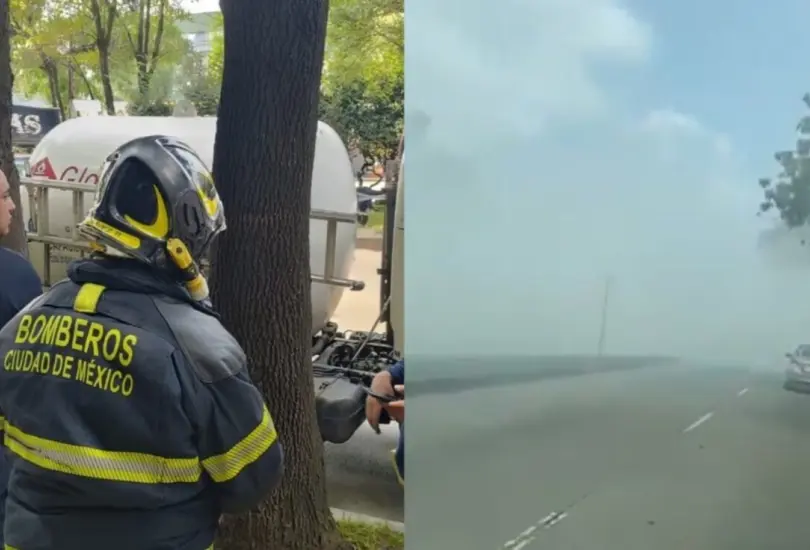 La fuga de gas de una pipa en Circuito Interior provocó miedo entre las personas que se encontraban en la zona. 