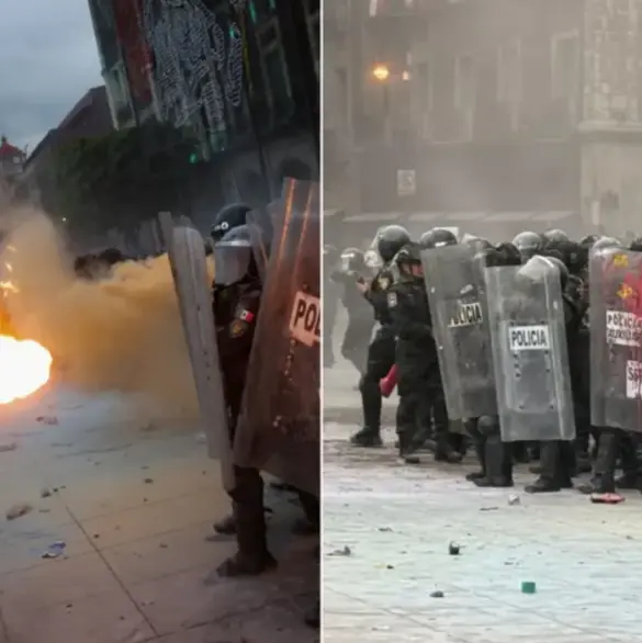 Marcha del 2 de octubre: Bloque Negro lanza petardos, golpea y prende fuego a policías en CDMX | Videos