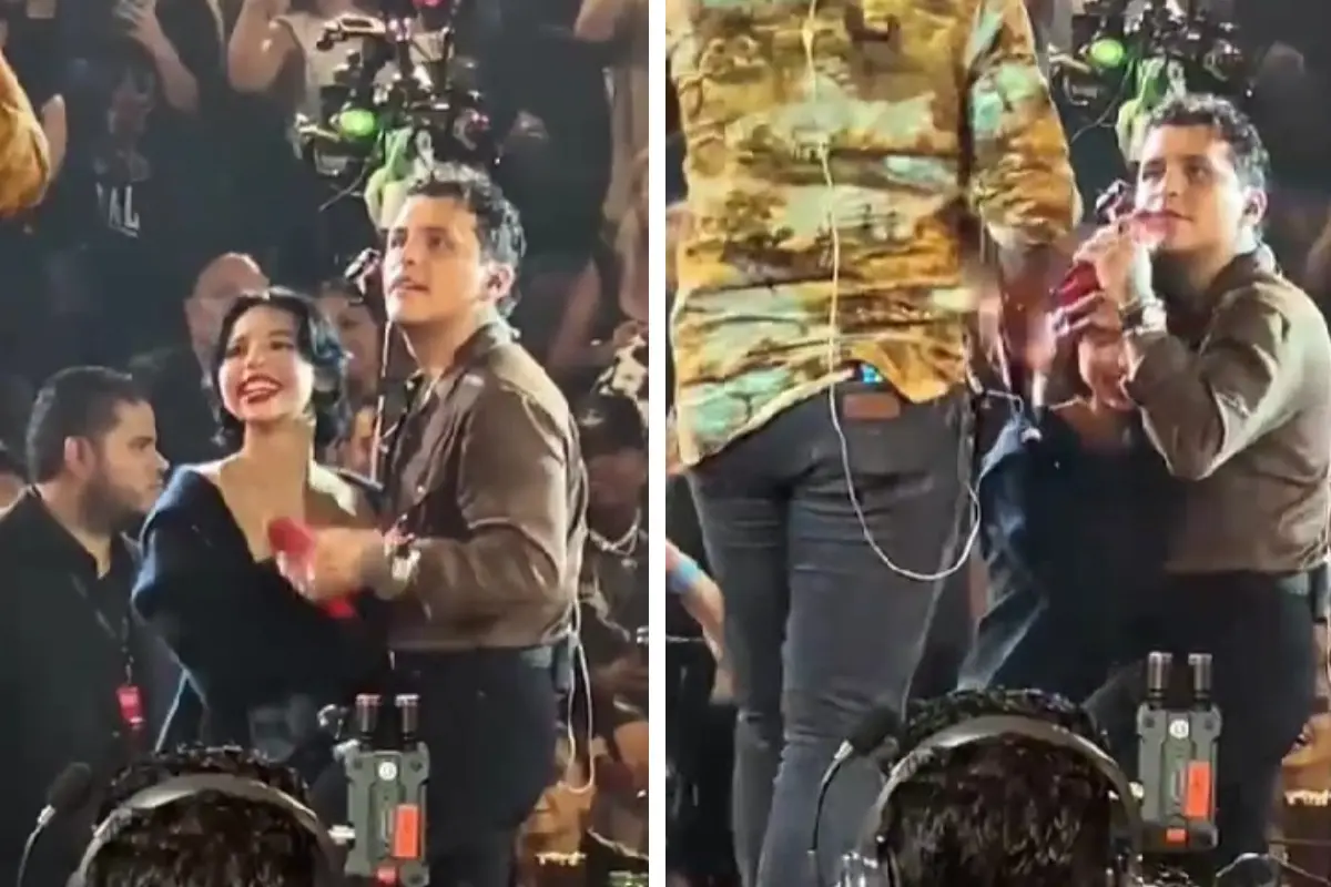  Nodal y Ángela Aguilar en un concierto 