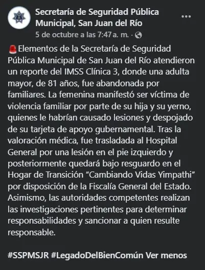 Abandonan a abuelita en IMSS San Juan del Río Especial