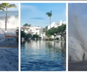 Olas en las calles y embarcaciones volteadas: las impactantes imágenes del paso de Priscilla en Puerto Vallarta