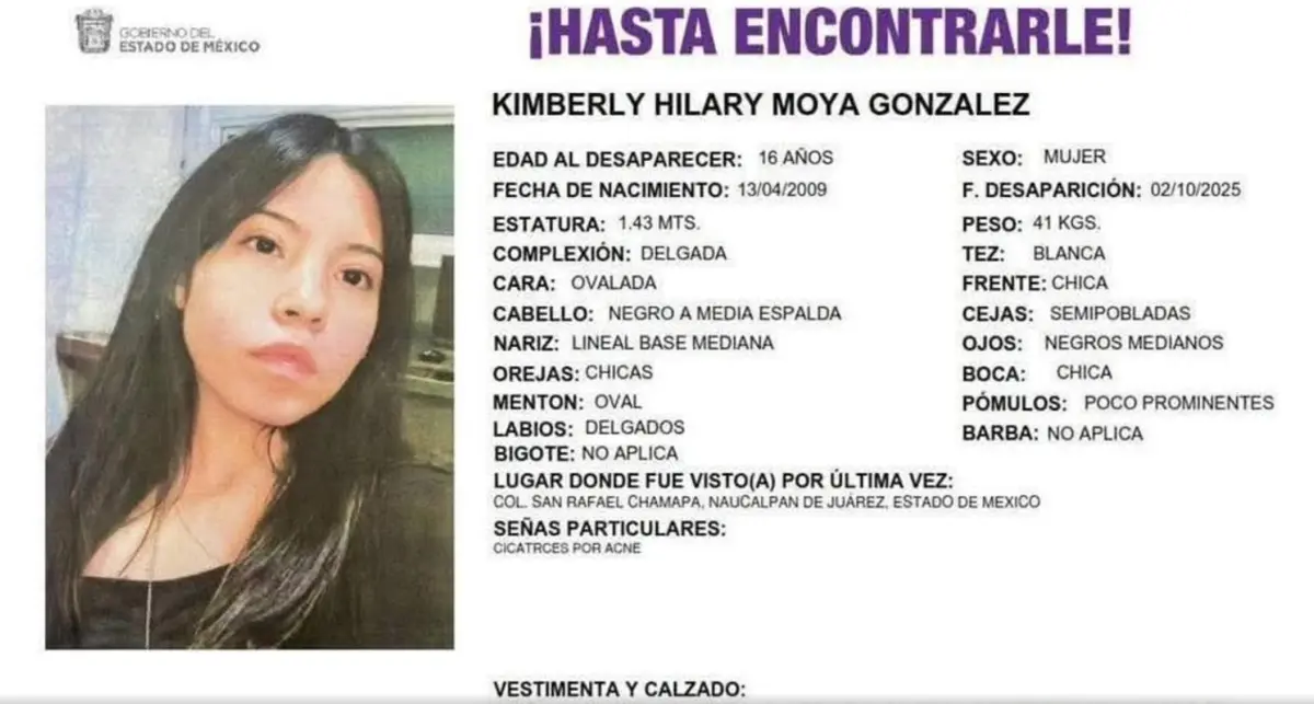 Ficha de búsqueda de Kimberly Hilary. Especial