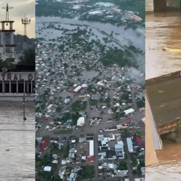 Poza Rica colapsa por el desbordamiento del río Cazones: familias, casas y coches atrapados bajo el agua