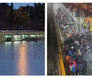 Se inunda paradero de Santa Martha tras fuerte tromba en Iztapalapa