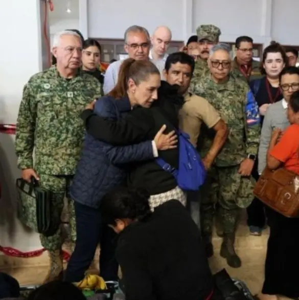 Sheinbaum visita a familias damnificadas por las lluvias en Puebla, Veracruz e Hidalgo