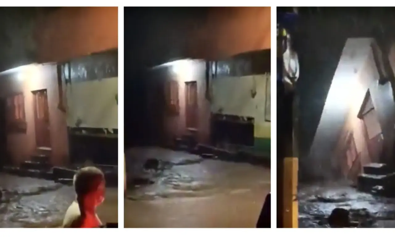  Momento exacto en que una casa es arrastrada por el arroyo San Luis, Nayarit | VIDEO 