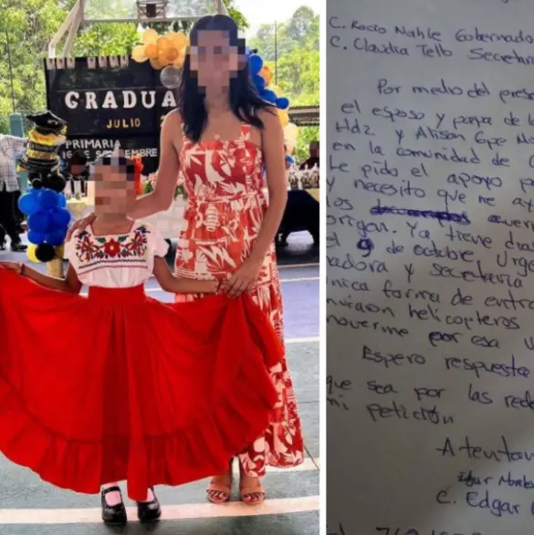 "Ya tiene días que fallecieron": Con carta, hombre pide rescatar los cuerpos de su esposa e hija que murieron tras lluvias en Veracruz