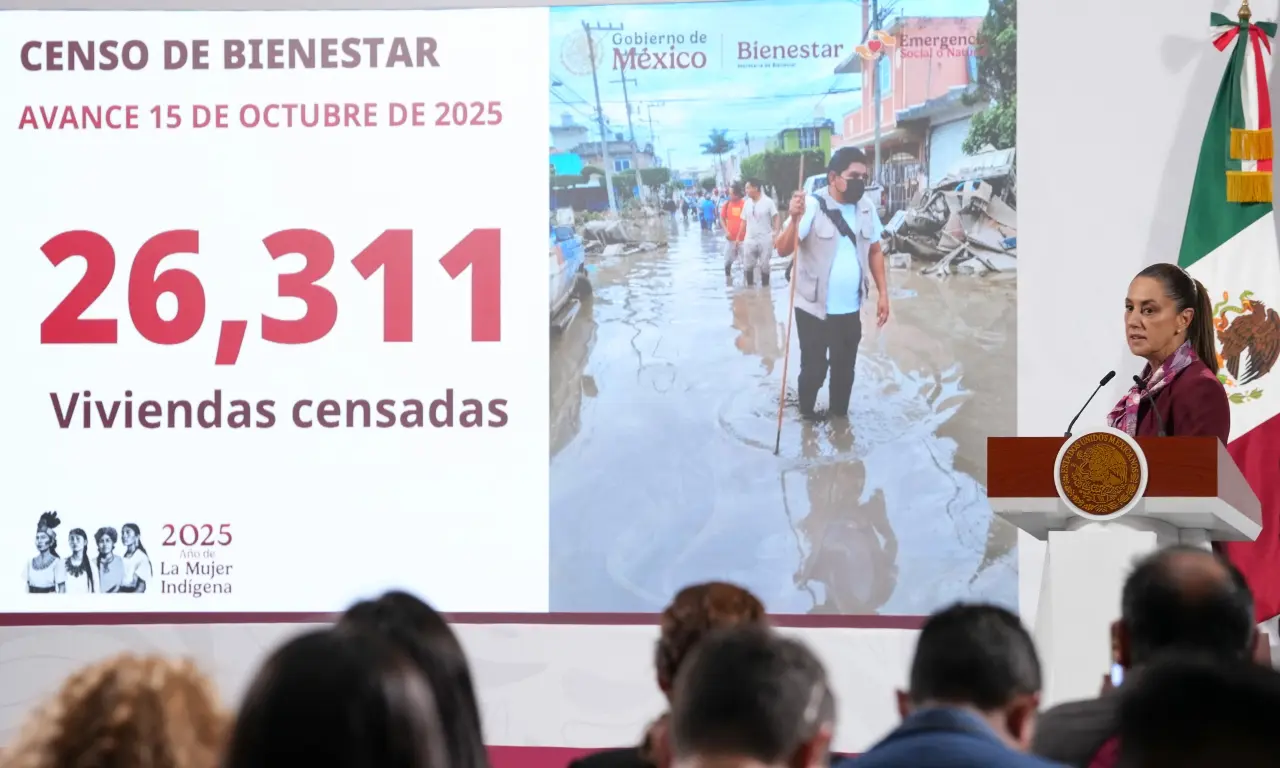  Sheinbaum reporta avance del censo en más de 26 mil viviendas afectadas por lluvias 