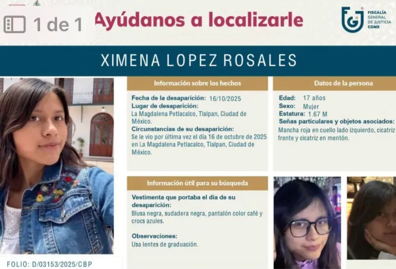 Ximena López fue a recoger a su hermanito a la escuela... y desde entonces está desaparecida. Ximena López fue a recoger a su hermanito a la escuela... y desde entonces está desaparecida.