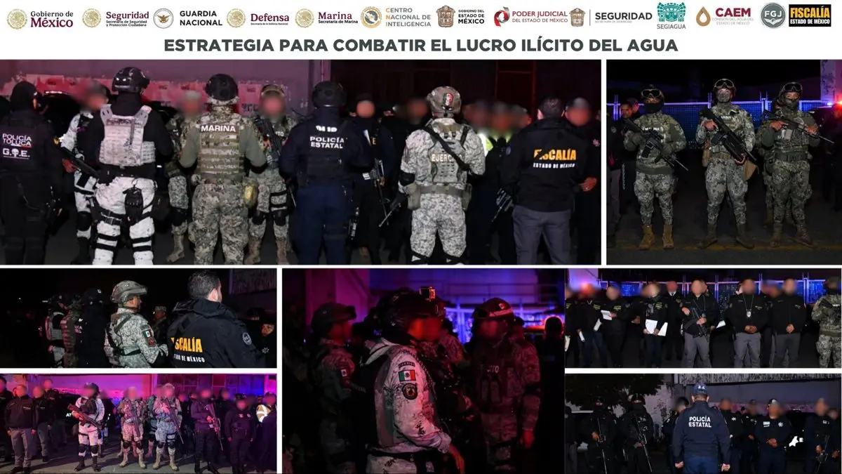 Autoridades de los tres niveles de gobierno encabezaron el operativo.  Fiscalía Edomex.