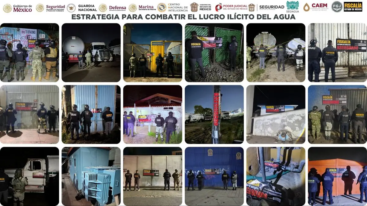 Los pozos clausurados en Edomex.  Fiscalía Edomex.