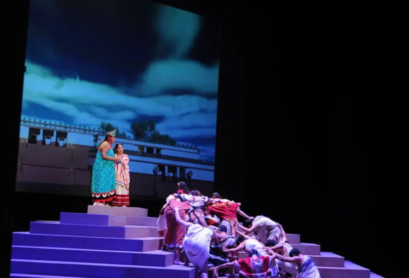 La obra ha sido reelaborada para convertirse en una ópera fílmica narrada en náhuatl, maya y castellano, acompañada por música en vivo y danza escénica. La obra ha sido reelaborada para convertirse en una ópera fílmica narrada en náhuatl, maya y castellano, acompañada por música en vivo y danza escénica.