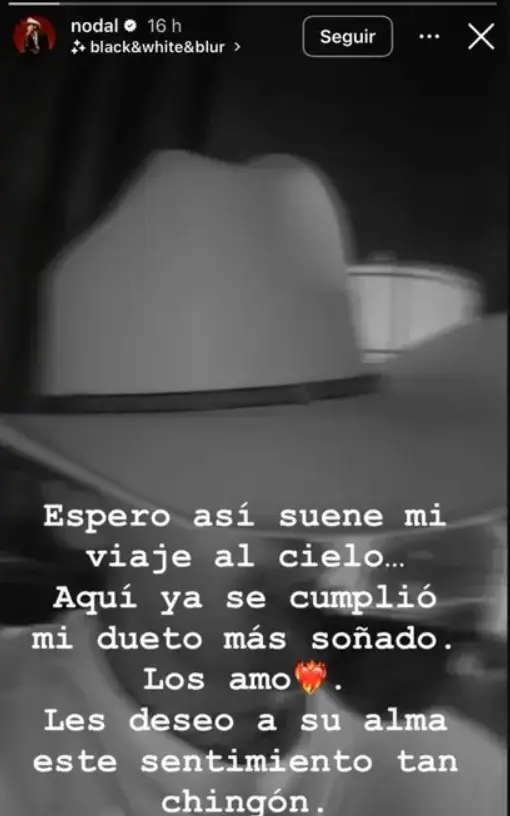 Nodal preocupa en redes Instagram