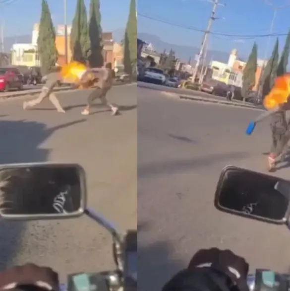 VIDEO: Tragafuegos y limpiavidrios protagonizan insólita pelea en la calle y se vuelven virales VIDEO: Tragafuegos y limpiavidrios protagonizan insólita pelea en la calle y se vuelven virales