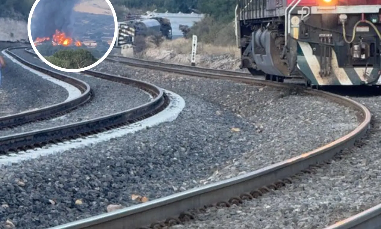  El tren que llevaba combustible se descarriló y explotó. 