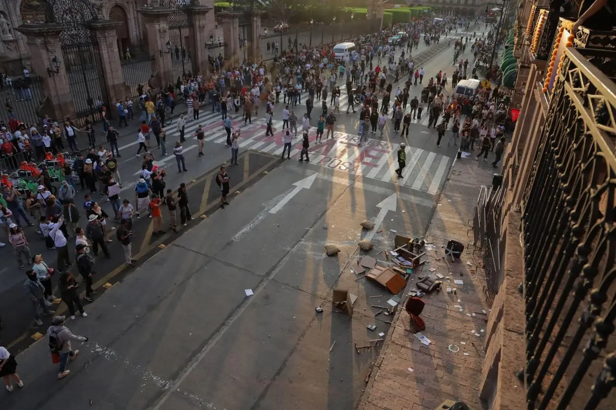 La Fiscalía abrió una carpeta de investigación por los daños provocados en el Palacio de Gobierno en Morelia Cuartoscuro