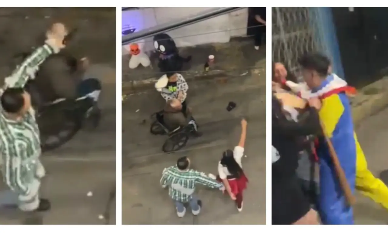  Vecinos y un payaso someten a hombre armado; llegó ‘muy gallo’ y terminó golpeado | VIDEO 