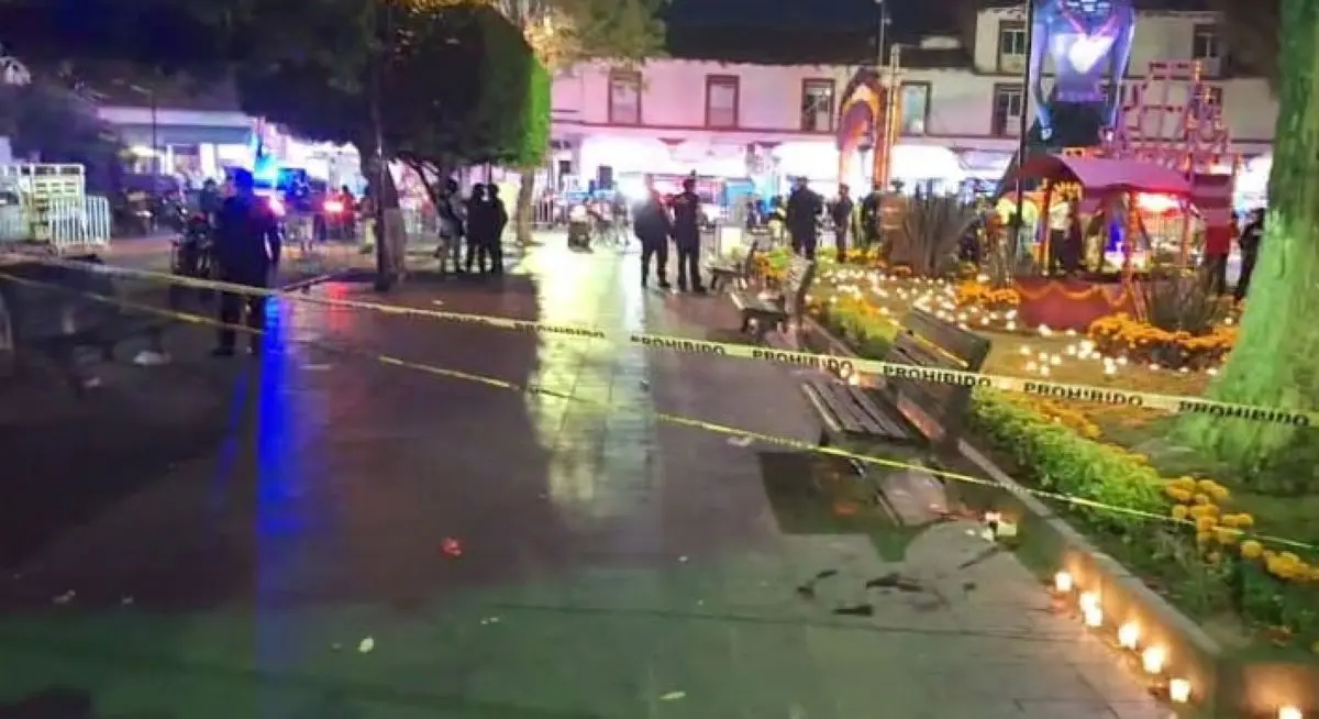 El lugar del asesinato de Carlos Manzo. Cuartoscuro.